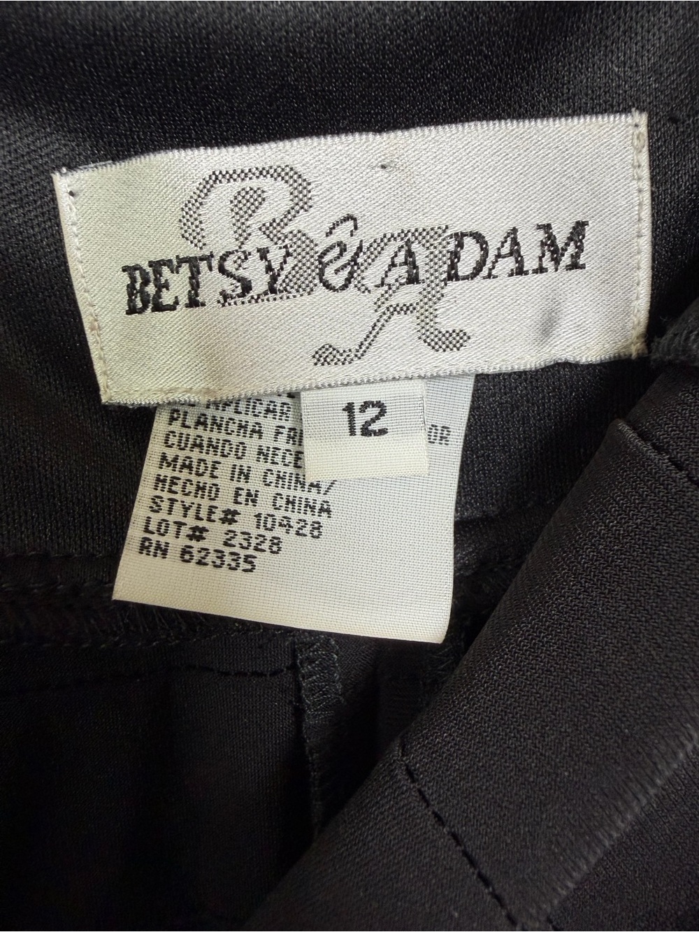 Betsy & Adam Women’s Sz 12 Black Halter Cocktail Dress Rhinestone Empire Waist - Picture 9 of 11